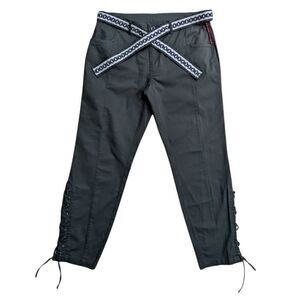 Boundless North Women's Olive Green Pants Lace Ankle & Bead Stitching Size 29